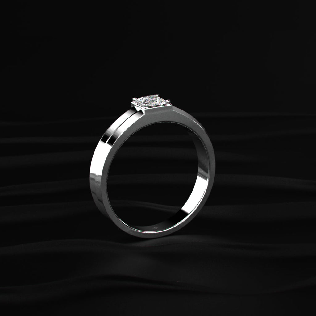 0.50 Ct Princess Men's Diamond Ring