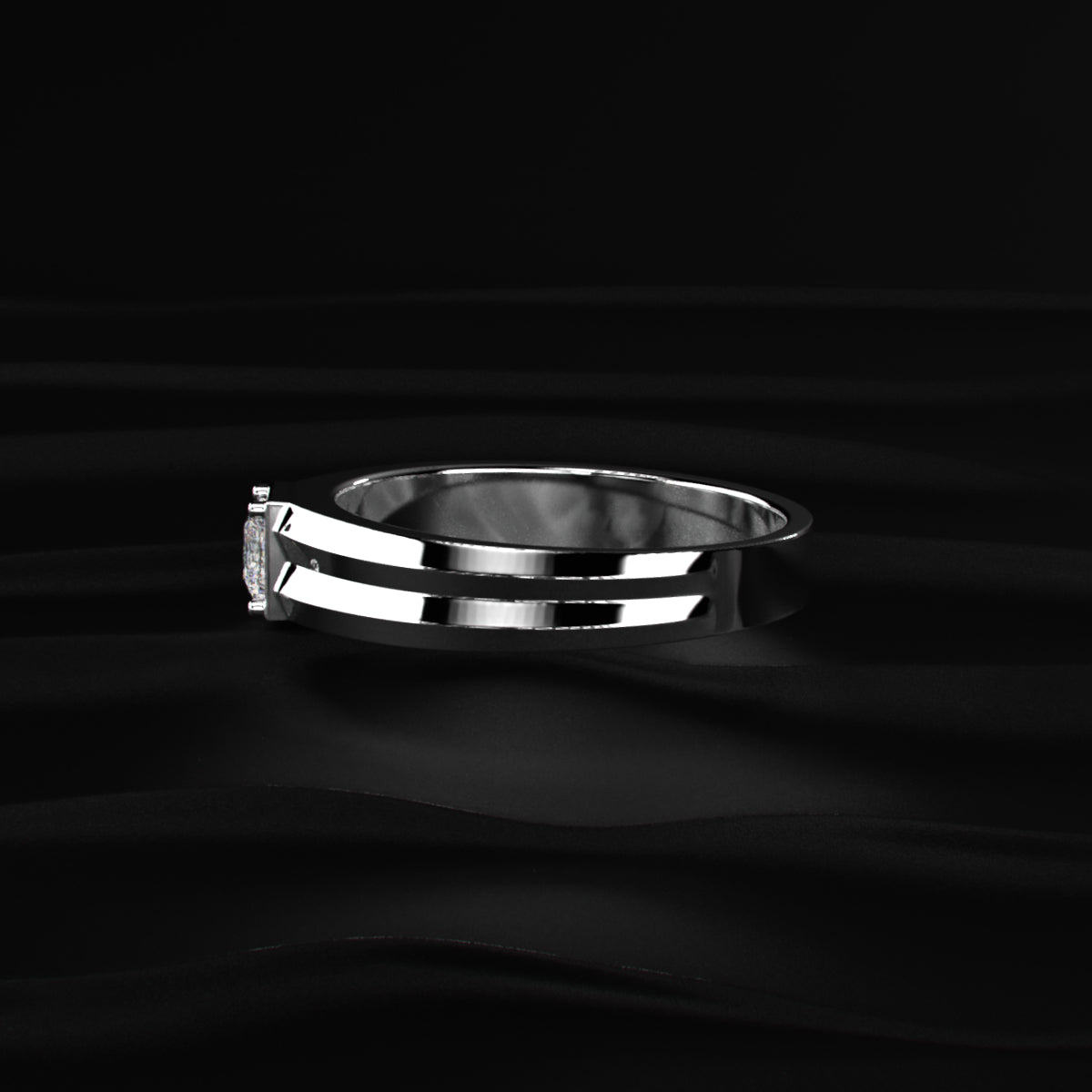 0.50 Ct Princess Men's Diamond Ring