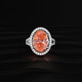 6 Carat Oval Pink Diamond Halo Engagement Ring