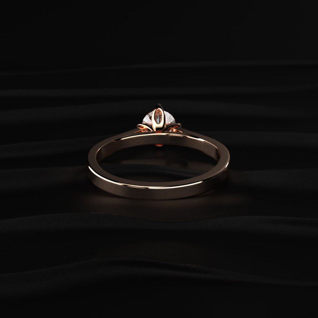 0.5ct Round Diamond Tulip Prong Ring