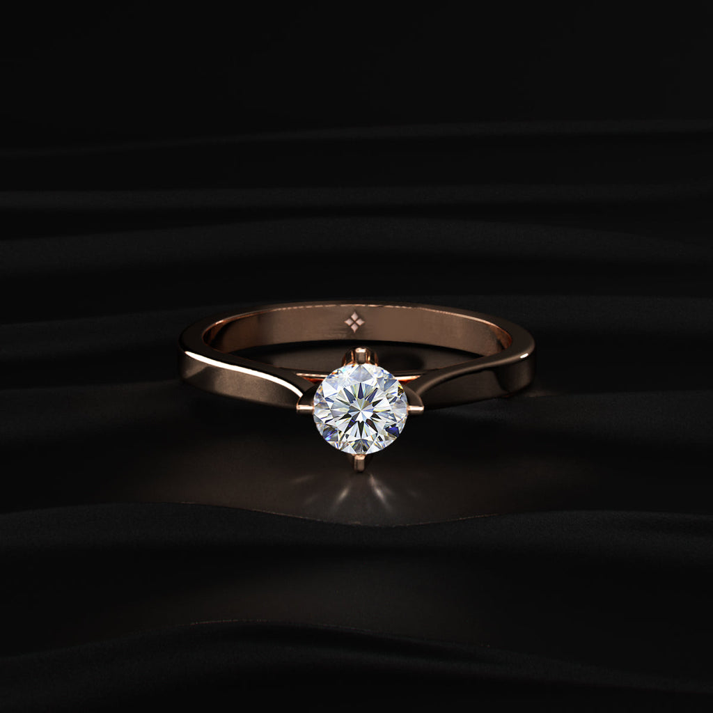 0.5ct Round Diamond Tulip Prong Ring