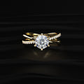 Round Diamond Ring With Crisscross Band