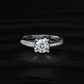 0.5 ct Round Diamond Pave Floral Prong Ring
