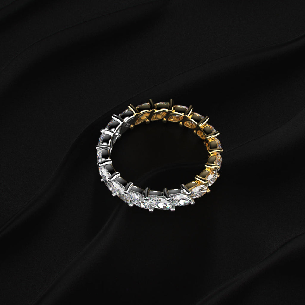 Dual Tone Marquise Diamond Full Eternity