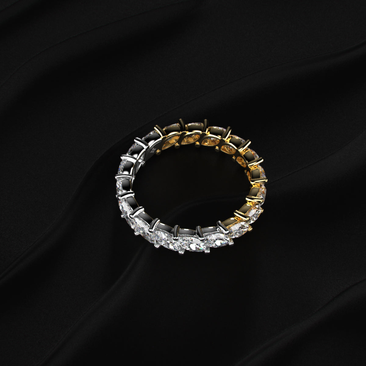 Dual Tone Marquise Diamond Full Eternity