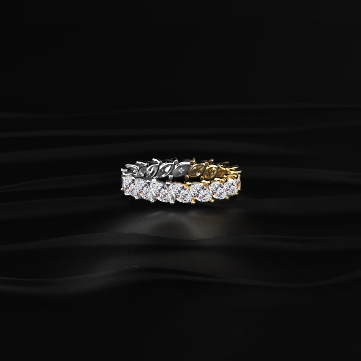 Dual Tone Marquise Diamond Full Eternity