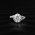 Round Diamond Solitaire Ring With Pave Band