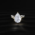 Pear Shaped Diamond Fluid Ring With Stack Band