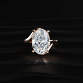 Oval Solitaire Diamond Bypass Setting Ring