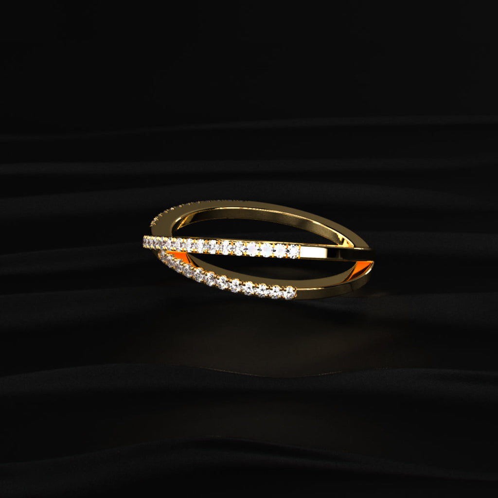 Crisscross Diamond Ring
