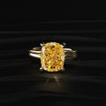 Yellow Cushion Solitaire Double Band Ring