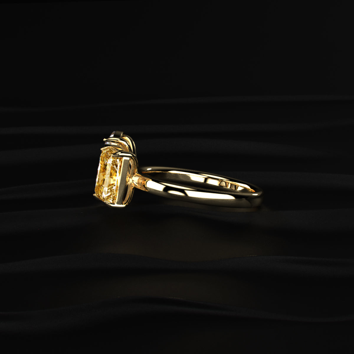 Fancy Yellow Radiant And Oval Toi Et Moi Ring
