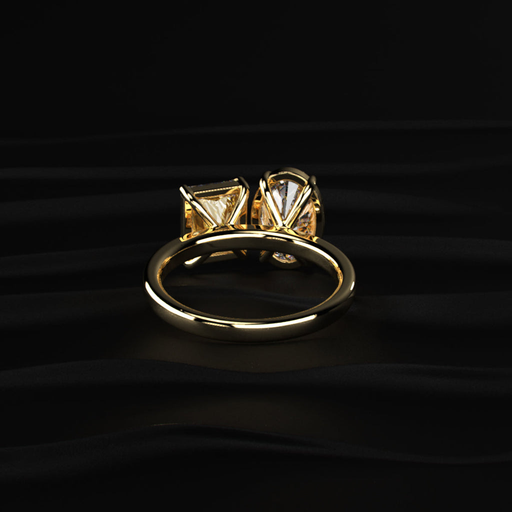 Fancy Yellow Radiant And Oval Toi Et Moi Ring
