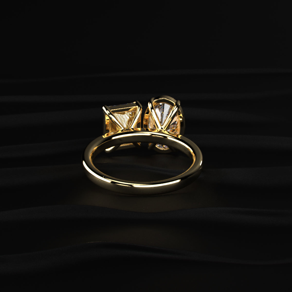 Fancy Yellow Radiant And Oval Toi Et Moi Ring