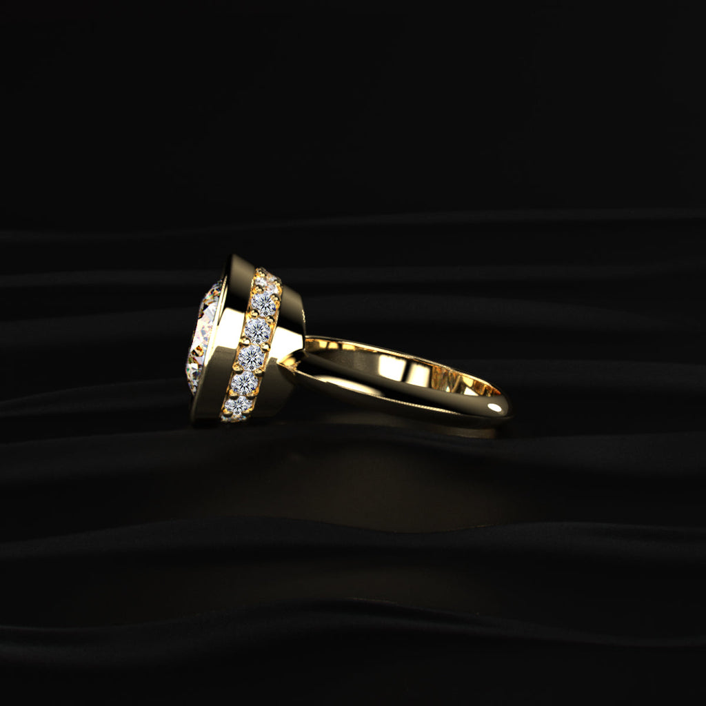 Round Diamond Solitaire Engagement Ring Bezel Setting