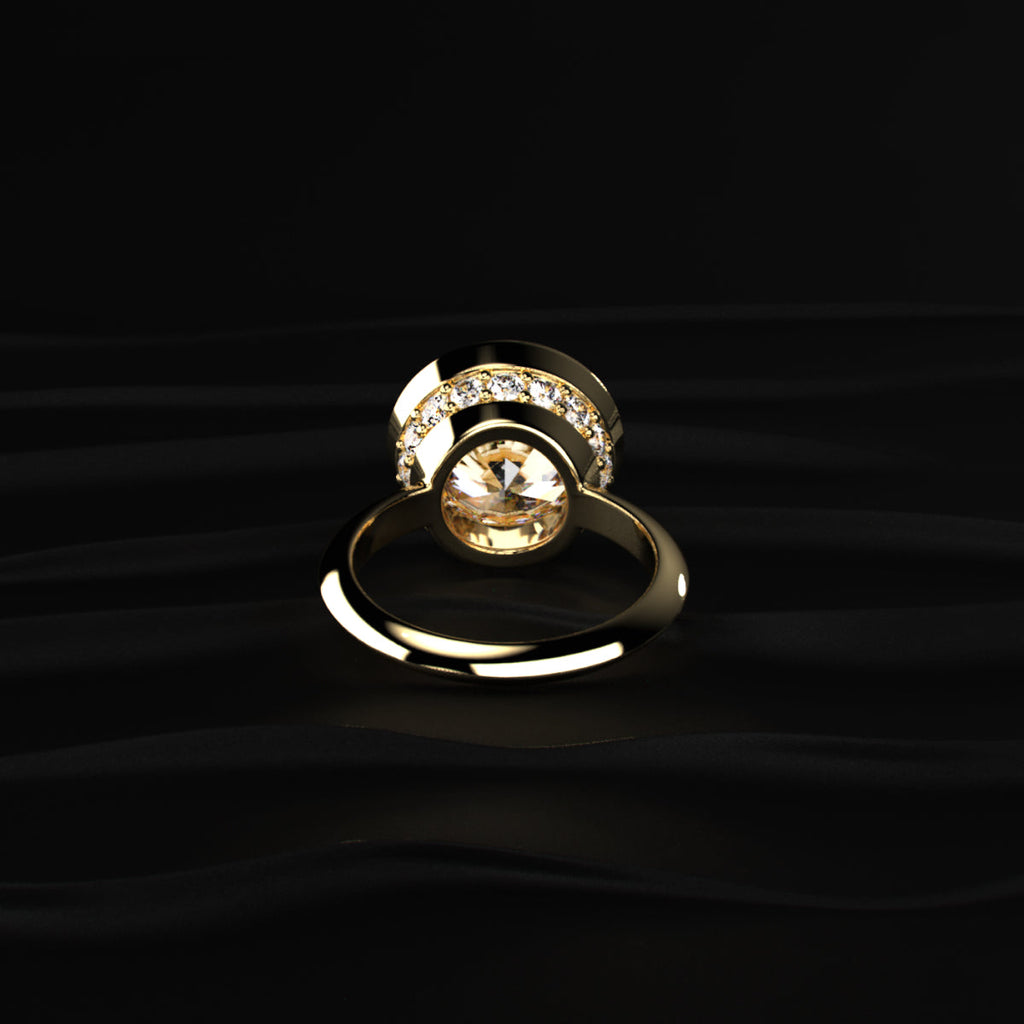 Round Diamond Solitaire Engagement Ring Bezel Setting