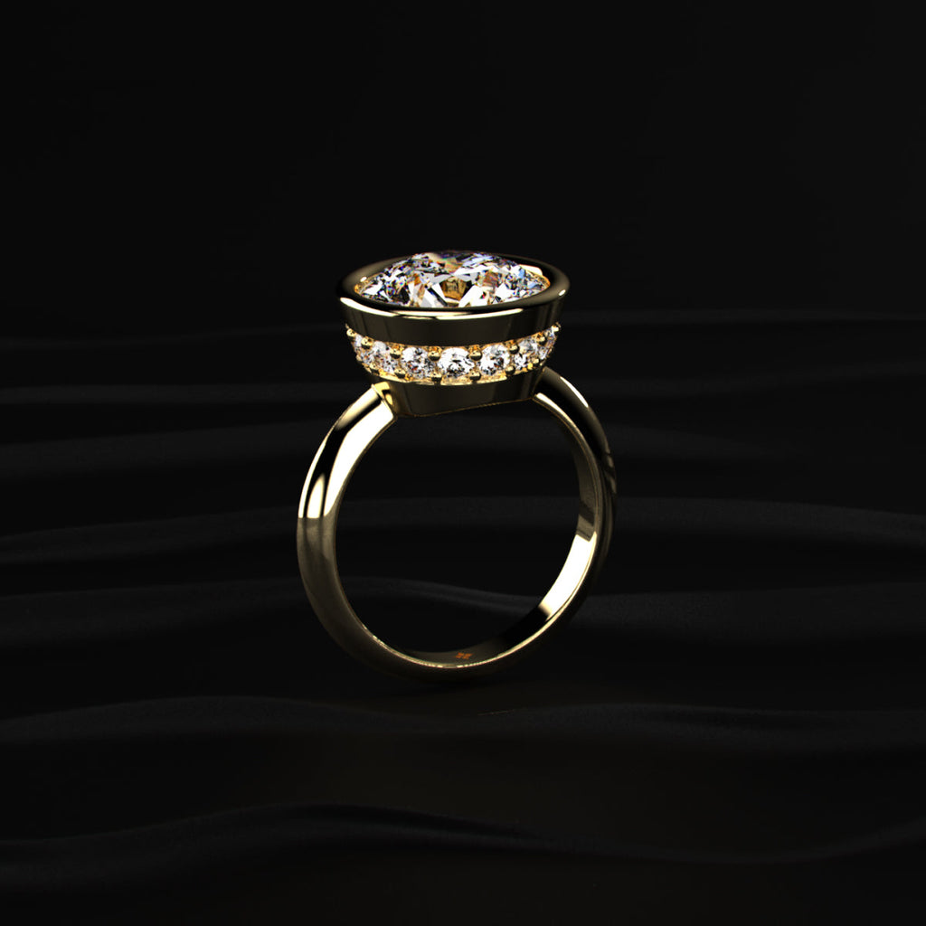 Round Diamond Solitaire Engagement Ring Bezel Setting