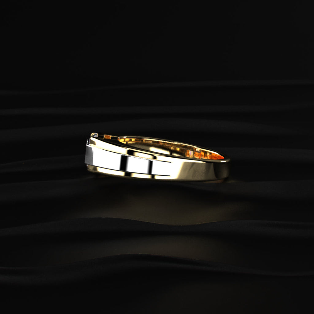 Radiant Cut Yellow Diamond Men's Ring