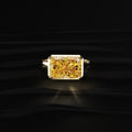 East West Radiant Yellow Diamond Solitaire Ring