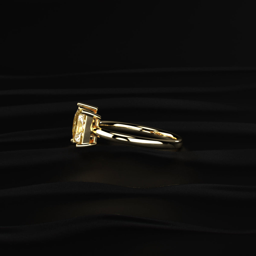 Pear And Radiant Toi Et Moi Yellow Diamond Ring