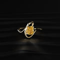 Cushion Cut Diamond Fluid Shape Ring