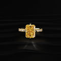 Yellow Diamond Radiant Cut Pave Ring