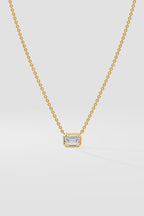 1 ct East West Emerald Necklace