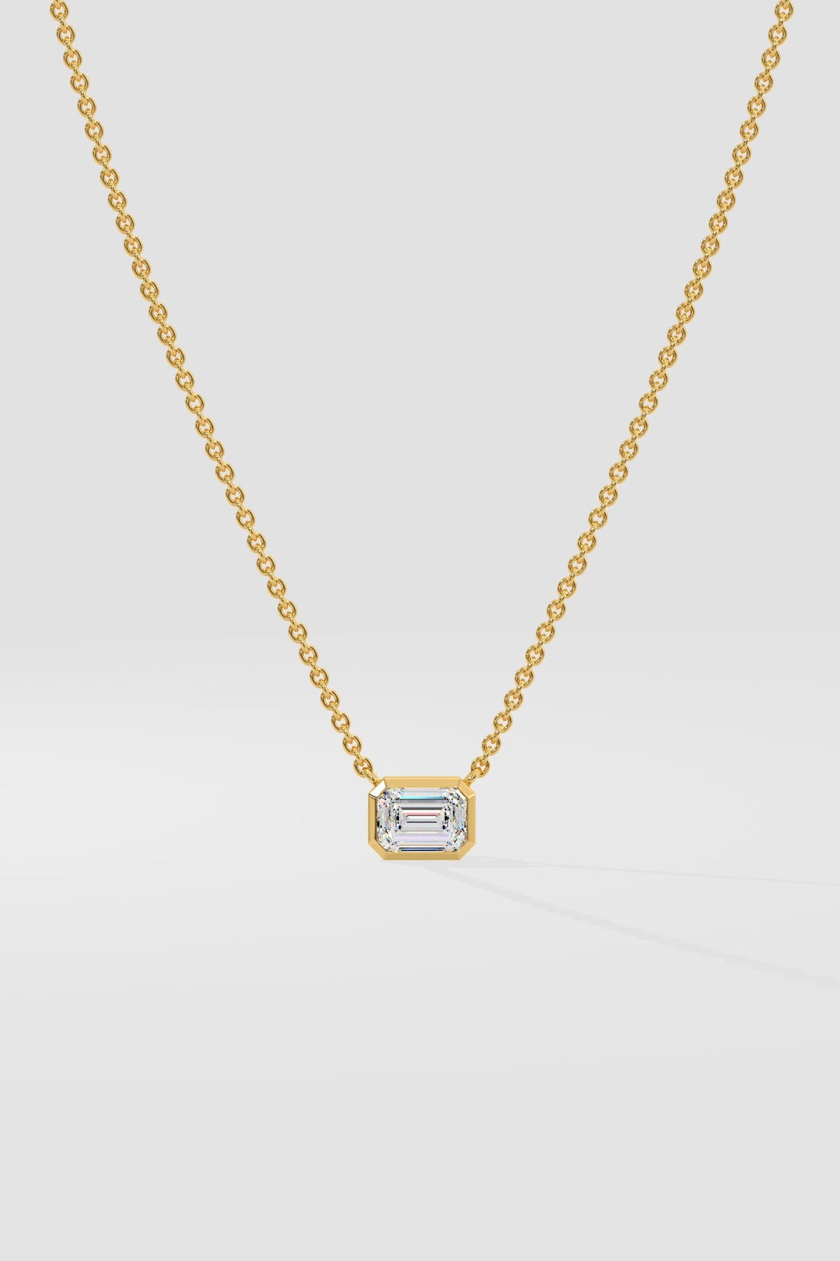 1 ct East West Emerald Necklace