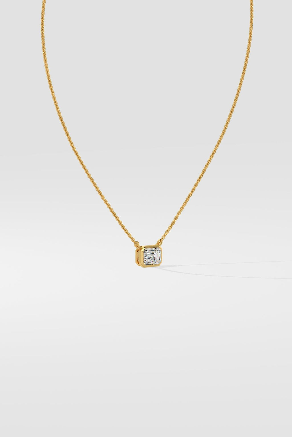 1 ct East West Emerald Necklace