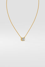 1 ct East West Emerald Necklace