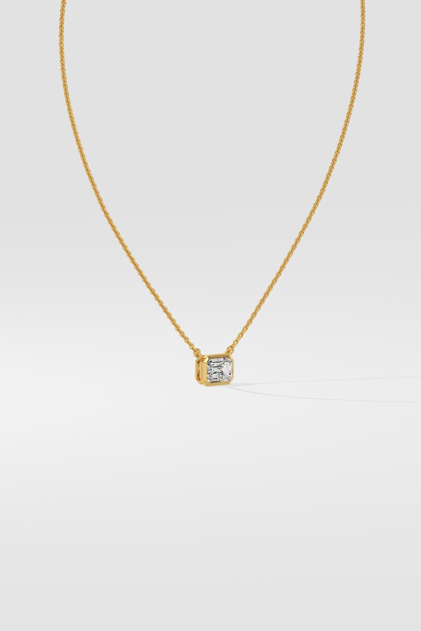 1 ct East West Emerald Necklace