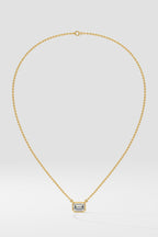 1 ct East West Emerald Necklace