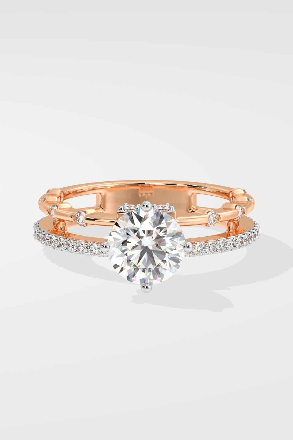 1 ct Twin Row Solitaire Ring