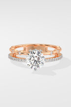1 ct Twin Row Solitaire Ring