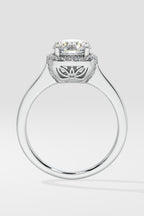 1 ct Cushion Halo Solitaire Ring