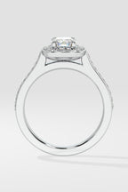 1 ct Accented Halo Cushion Solitaire Ring