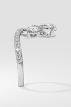 Two Stone Pear & Round Ring