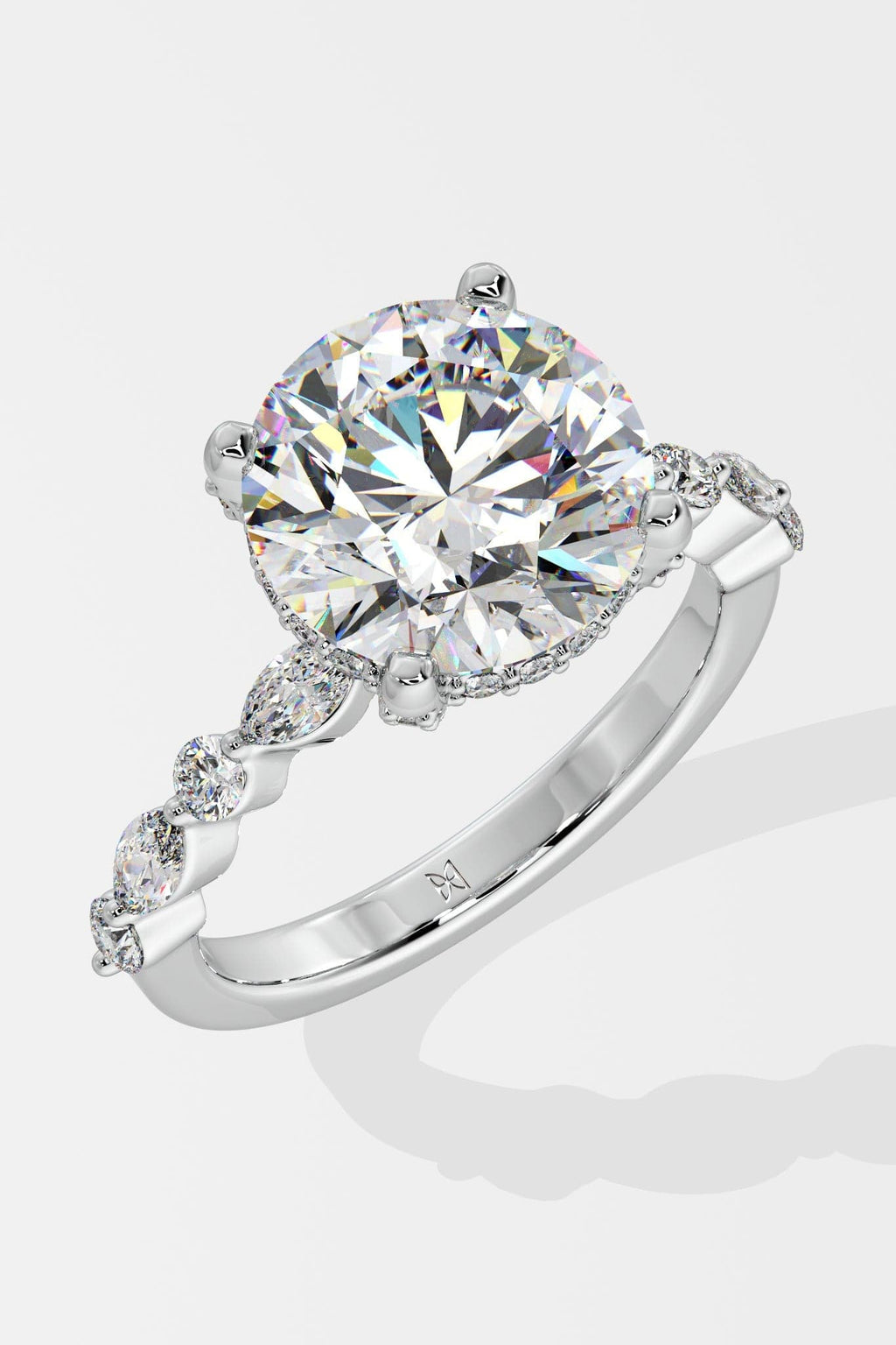 3 ct Round Askew Solitaire Ring