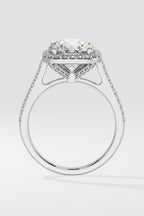 3 ct Cushion Halo Solitaire Ring