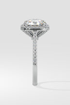 3 ct Cushion Halo Solitaire Ring