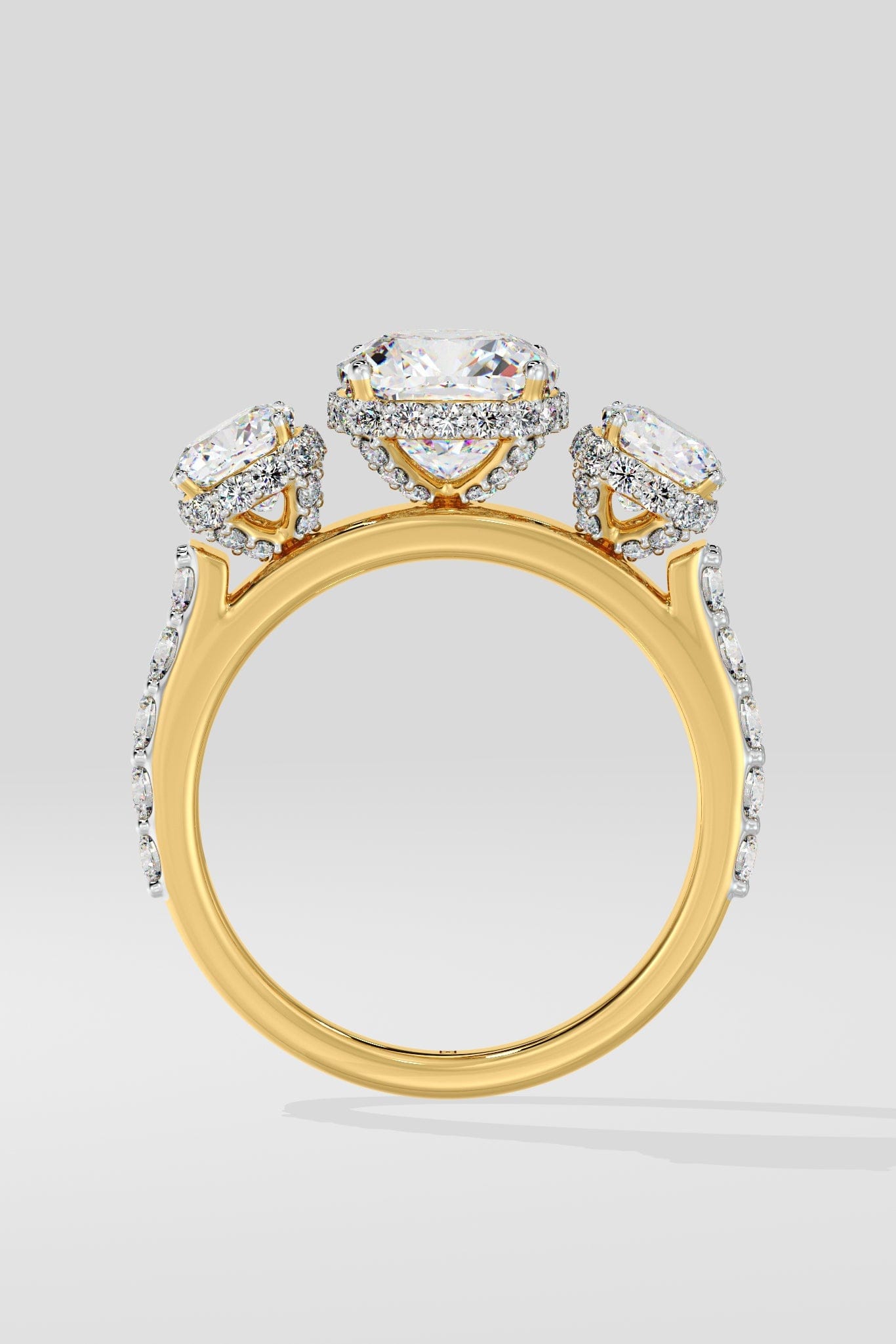 2 ct Trinity Cushion Ring