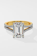 4 ct Emerald Split Shank Ring