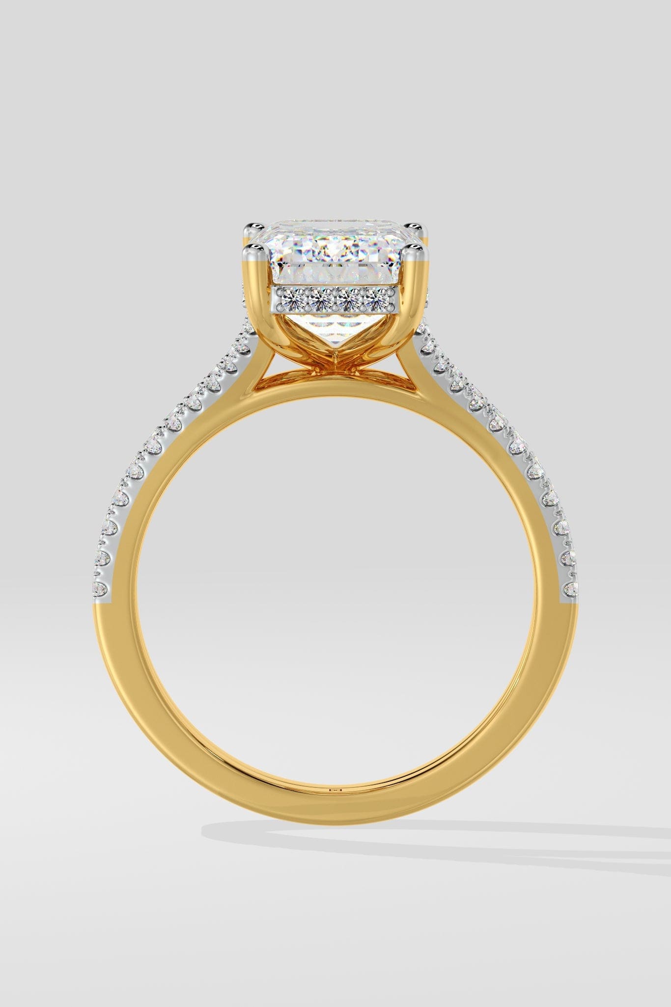 4 ct Emerald Split Shank Ring