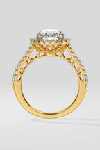 2 ct Aurora Halo Solitaire Ring