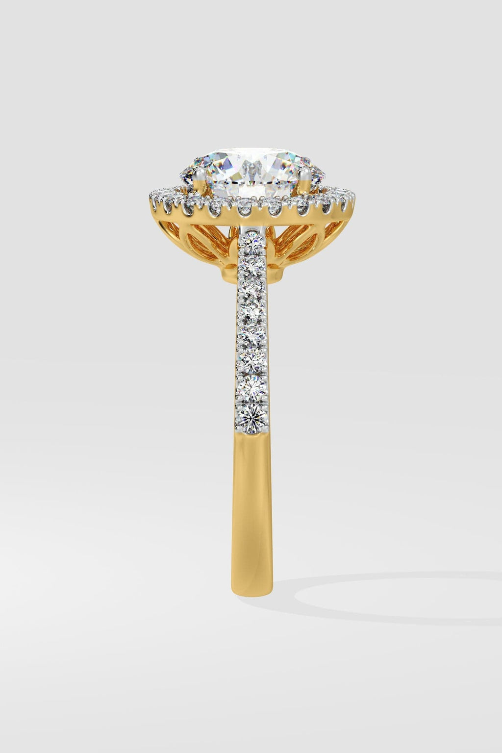 2 ct Aurora Halo Solitaire Ring