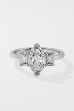 1.5 ct Chevron Trio Ring