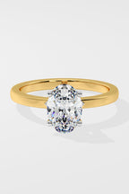 1.5 ct Oval Plunge Halo Ring