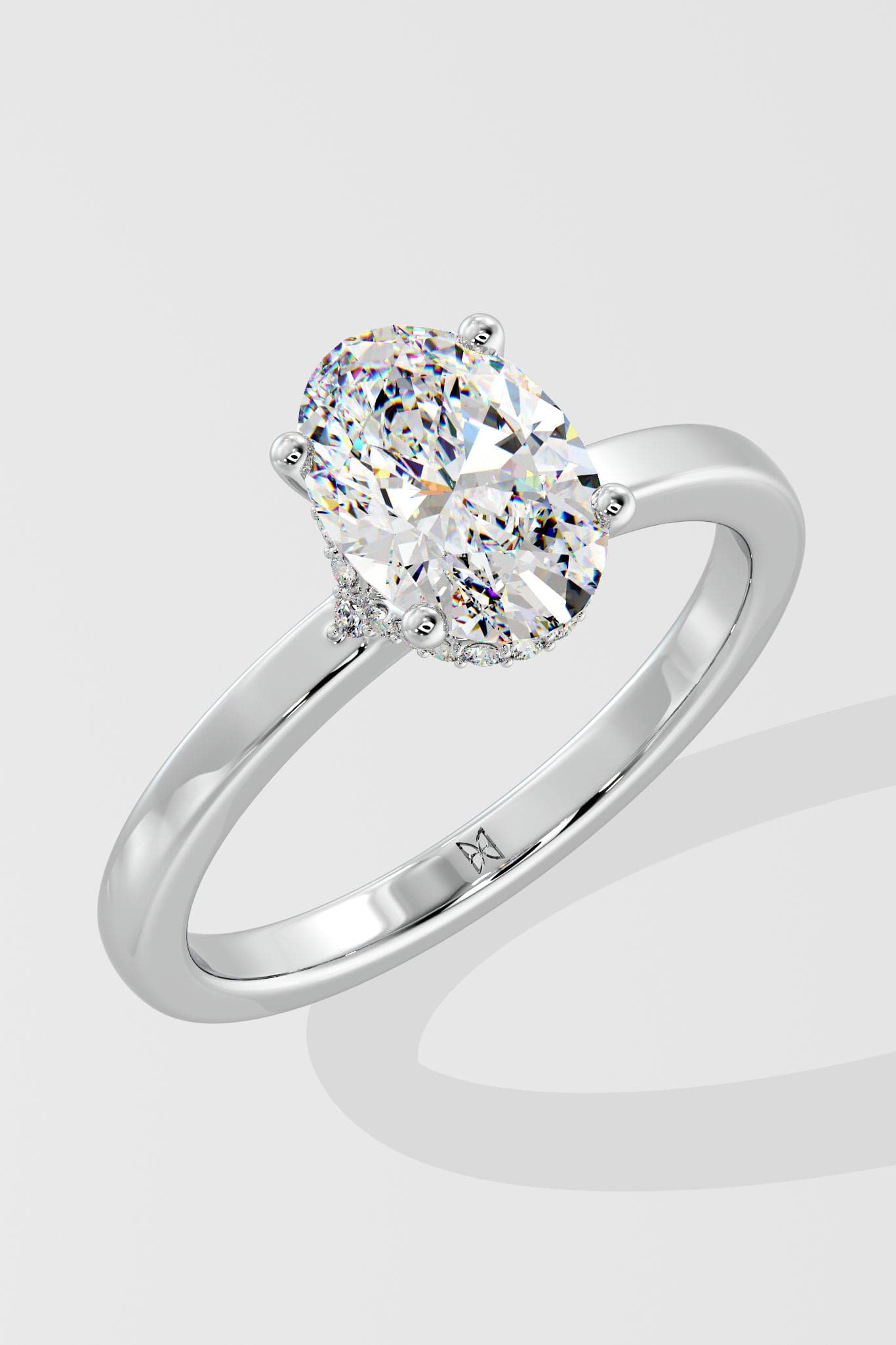 1.5 ct Oval Plunge Halo Ring