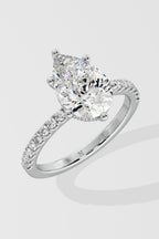 2 ct Pear Hidden Halo Ring
