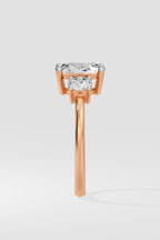 2.5 ct Cushion 3 Stone Ring